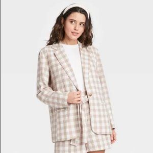 Beige Check Blazer